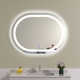 Oglinda baie 80x60 ovala cu led. Control touch