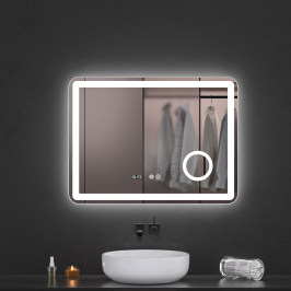 Oglinda baie led 80x60 cu...