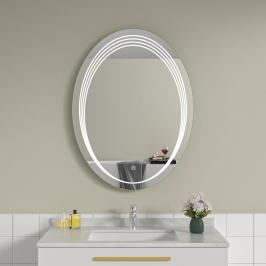 Oglinda baie 60x80 ovala cu...