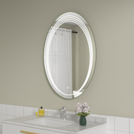 Oglinda baie 60x80 ovala cu...