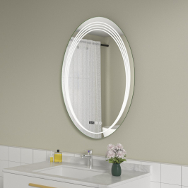 Oglinda baie ovala 60x80 cu...