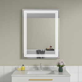 Oglinda baie 60x80 cu dezaburire, ceas digital si termometru