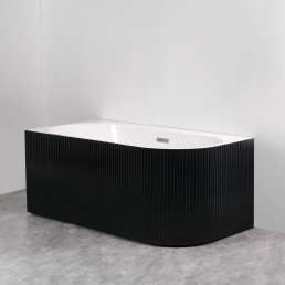 Cada freestanding neagra pe colt stanga scoica 160x75x58