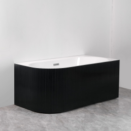 Cada freestanding neagra pe colt dreapta scoica 160x75x58