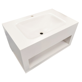 Mobilier baie compozit ceramic alb mat 100x50x42