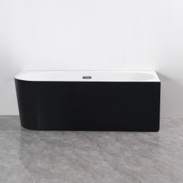 Cada freestanding negru pe colt dreapta Linea 170x75x58