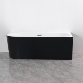 Cada freestanding negru pe colt dreapta Linea 170x75x58