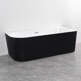 Cada freestanding negru pe colt dreapta Linea 170x75x58