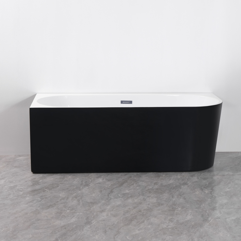 Cada freestanding negru pe colt stanga Linea 170x75x58