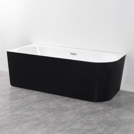 Cada freestanding negru pe colt stanga Linea 170x75x58