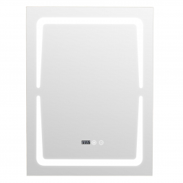 Oglinda baie led 60x80, functie dezaburire si ceas digital